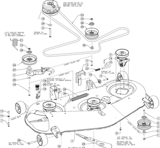 Deck Diagram and Parts List for RZT-S50KH (17ARCBDQ056)(2016) Cub Cadet Lawn Tractor